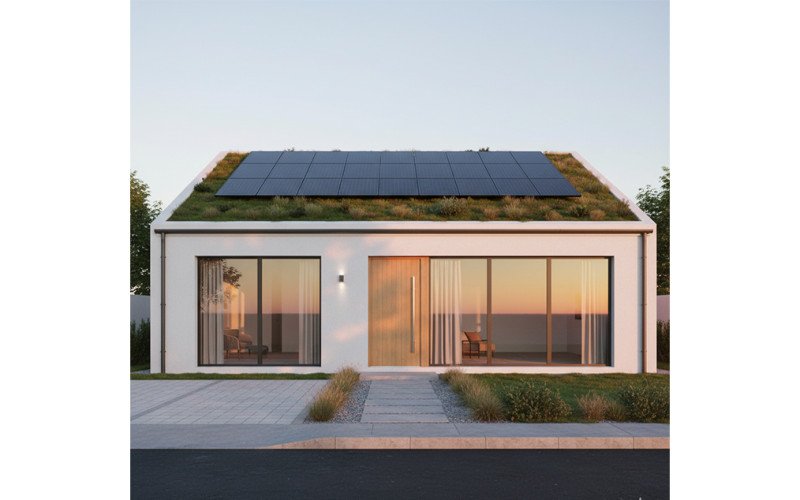 Golden Hour Glow: Modern 15x50 ft Facade Design for Urban Living